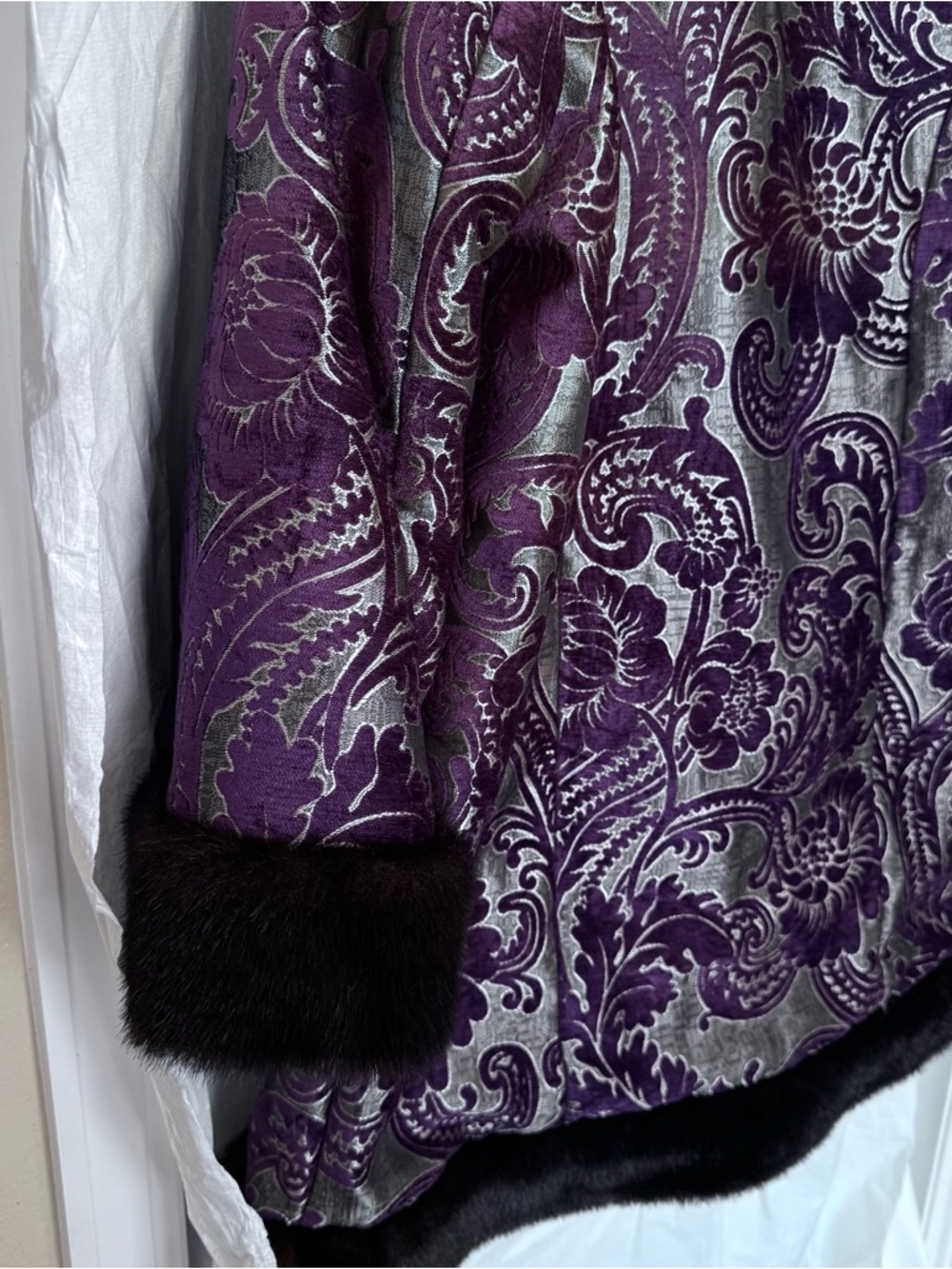 Chasing Unicorns Black Coat with Dark Brown Fur Trim - Picture 13 of 14